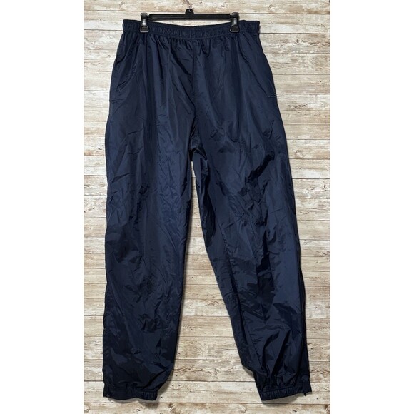 BCG Track Pants Mens XL Blue Lined Elastic Waist Ankle Zip Windbreaker Pockets - Picture 1 of 12